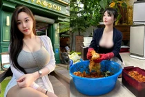 Hot girl ngực khủng gây chú ý khi diện đồ hở hang muối kim chi