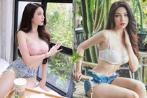 Đỏ mặt hot girl xinh đẹp cố tình diện nội y khoe dáng 