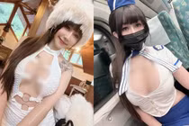 Mỹ nhân “mặc như không mặc” đi tàu điện khiến người nhìn phát ngại