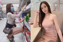 Diện đồ xuyên thấu đi siêu thị, mỹ nhân khiến dân tình "bỏng mắt"