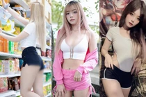 Đỏ mặt hot girl xinh đẹp mặc quần “ngắn chẳng tày gang” dạo phố