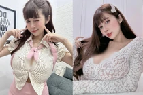 Ngượng đỏ mặt hot girl xinh đẹp diện đồ o ép vòng một 
