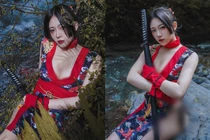 Hot girl xinh đẹp hóa nữ chiến binh “tắm tiên” giữa rừng