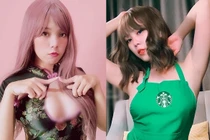 Mặc tạp dề, hot girl mũm mĩm vô tư "thả rông" đốt mắt người nhìn