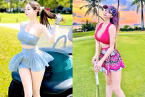 Mê đắm nữ thần sân golf mặc cực “cháy” khoe body siêu phẩm