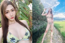 Đỏ mặt ngắm nữ trợ giảng diện bikini khoe dáng ở ruộng lúa