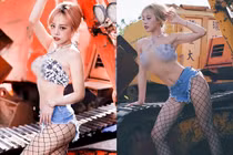 Ngượng chín mặt hot girl mặc hở hết mức giữa công trường xây dựng