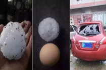 Hãi hùng mưa đá to bằng trứng gà ở Trung Quốc