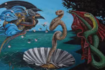 Thót tim xem rắn “xâm lược” các bức họa nổi tiếng 