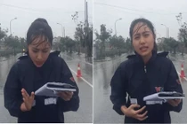 Bị ném đá "làm màu" khi đưa tin bão, MC VTV nói gì?