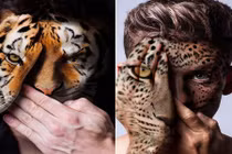 Kỳ ảo kết hợp khuôn mặt giữa con người và động vật