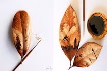 Sáng tạo tuyệt vời từ cà phê và lá cây