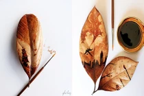 Sáng tạo tuyệt vời từ cà phê và lá cây