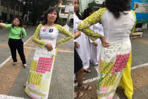 Cô giáo in bảng tuần hoàn Hóa học lên áo dài khiến cư dân mạng thích thú