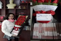 Chưa 14/2, chồng "soái ca" đã tặng vợ bó hoa nửa tỷ