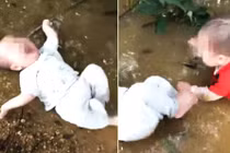 Chuyện lạ hôm nay: Cãi nhau với chồng, mẹ... ném luôn con xuống mương