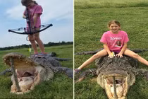 Bé gái 10 tuổi bắn chết cá sấu "khủng" nặng 362kg