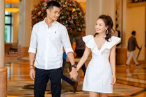 Bảo Thanh và ông xã công khai tình tứ tại sự kiện