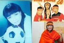 Cổ vũ bóng đá nhiệt tình, cánh mày râu chạy dài theo Phương Thanh