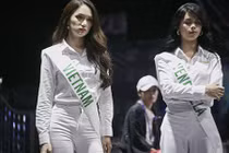 Hương Giang tổng duyệt cho chung kết Hoa hậu Chuyển giới Quốc tế