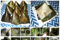 Trổ tài làm bánh giò gói lá giữa phố thị