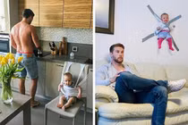 Đỉnh cao trông con: Bé không một tiếng khóc, bố thảnh thơi lướt điện thoại