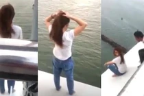 Video: Giải cứu cô gái thất tình ngồi suy nghĩ có nên nhảy cầu không