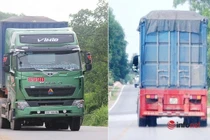 Xe cắt nóc container chở cát đắp ngọn 'làm mưa làm gió', CSGT bó tay 