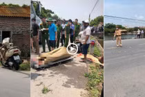 Phát hiện thi thể cô gái cùng chiếc xe máy bị biến dạng dưới ao 