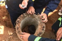 Hàng chục cảnh sát giải cứu bé trai lọt vào bên trong trụ điện