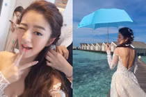 An Dĩ Hiên khoe hậu trường chụp ảnh cưới