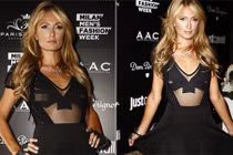 Paris Hilton hớ hênh vì váy áo kiệm vải