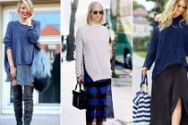 Cách kết hợp áo len oversized với váy sành điệu nhất