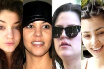 Ngỡ ngàng nhan sắc chị em Kim Kardashian sau lớp son phấn