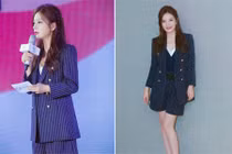 Triệu Vy trẻ trung sành điệu với style áo vest, quần short