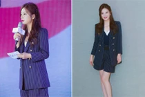 Triệu Vy trẻ trung sành điệu với style áo vest, quần short