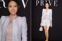 Hoa hậu Trương Tử Lâm thon gọn sau hai tháng sinh con