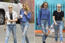 Kristen Stewart ra dáng nam nhân bên bạn gái đồng tính