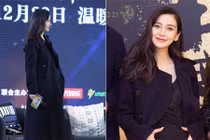 Angelababy xinh xắn, thon gọn dù bụng bầu vượt mặt