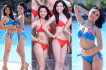 Thí sinh cao kều - nấm lùn ở cuộc thi Hoa hậu VN