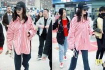 Dương Mịch mặc áo rộng thùng thình để che bụng bầu?