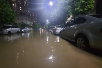 Hà Nội mưa lớn, nhiều tuyến đường ngập sâu, cây cối gãy đổ 