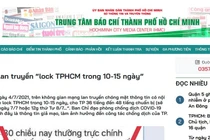 Bác bỏ thông tin “Quyết định lock TPHCM trong 10-15 ngày” 