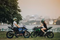 Đôi trẻ Hà Nội yêu nhau nhờ cùng mê môtô phân khối lớn