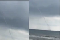 Sửng sốt vòi rồng cao trăm mét ở biển Hà Tĩnh