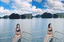 Bạn gái Đoàn Văn Hậu diện bikini thả dáng trên du thuyền