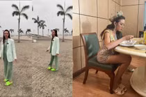 Hoa hậu Thùy Tiên thành người đẹp chăm mang dép tổ ong nhất Vbiz