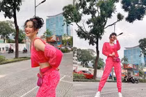 Thúy Ngân già chát như thím, mặt 'diễn tuồng' xuống phố