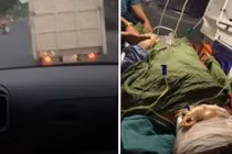 Xe tải đánh võng trước xe cấp cứu, điều dưỡng ức phát khóc 