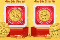 Sản phẩm vàng ép vỉ 999.9 hút khách ngày vía Thần Tài